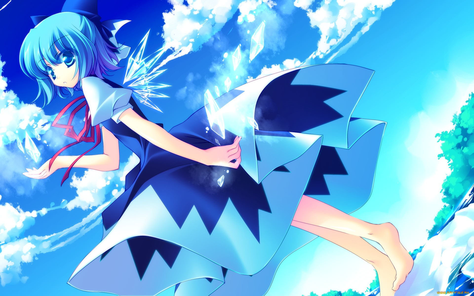 , touhou, cirno, motomiya, mitsuki, , , , , 